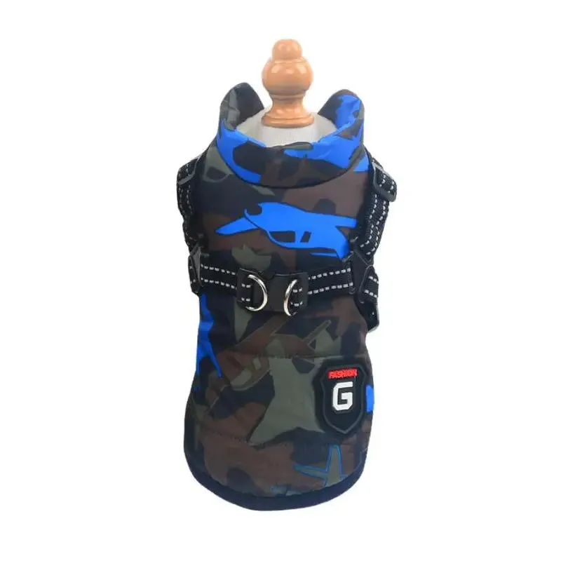 Waterproof Fleece Dog Jacket with Harness for Small & Large Dogs