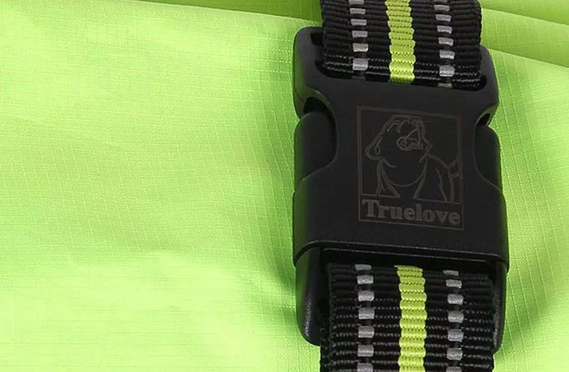 Waterproof Reflective Dog Rain Jacket for Spring - (Green/Grey, Orange/Grey) by Truelove