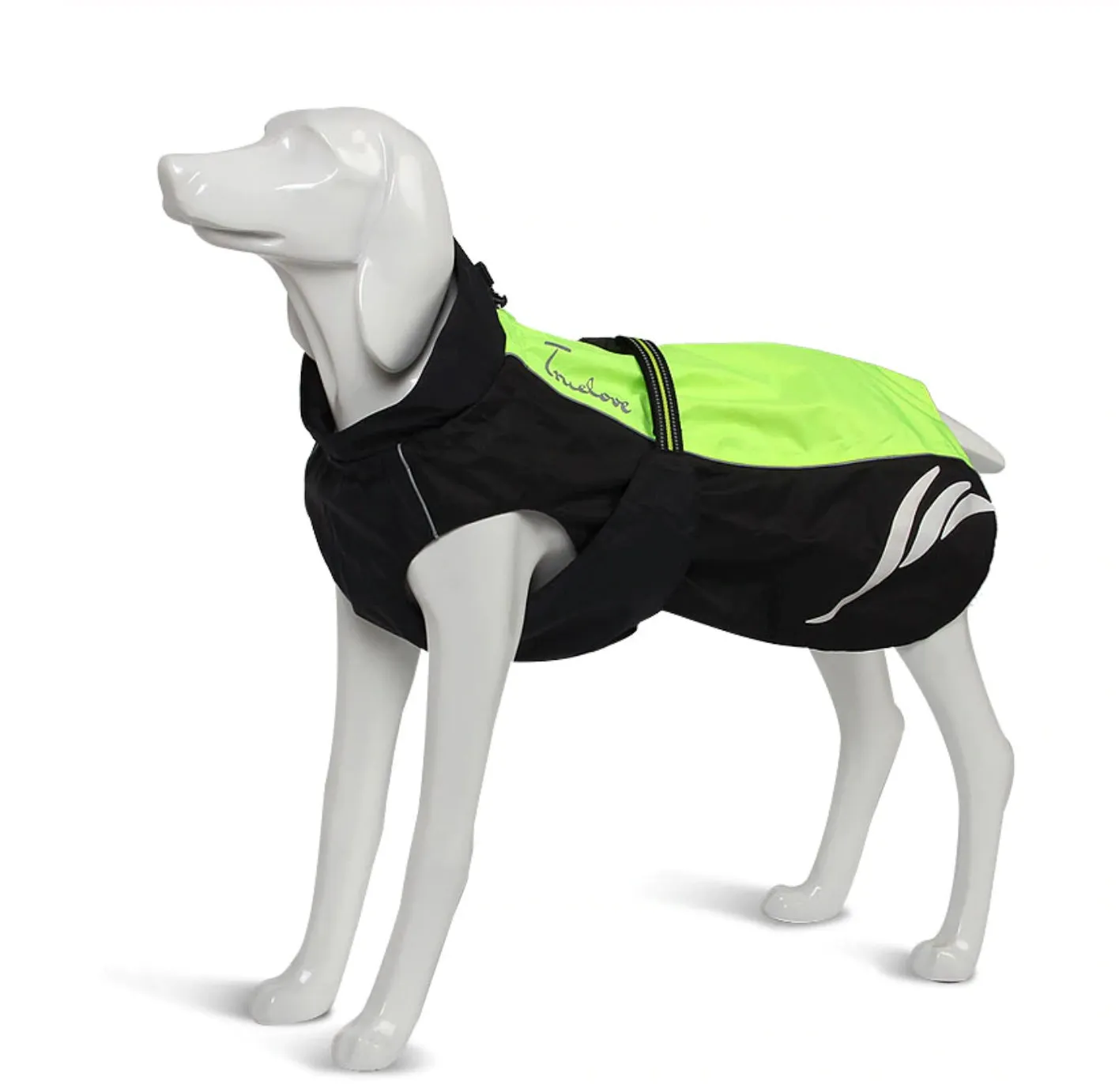Waterproof Reflective Dog Rain Jacket for Spring - (Green/Grey, Orange/Grey) by Truelove