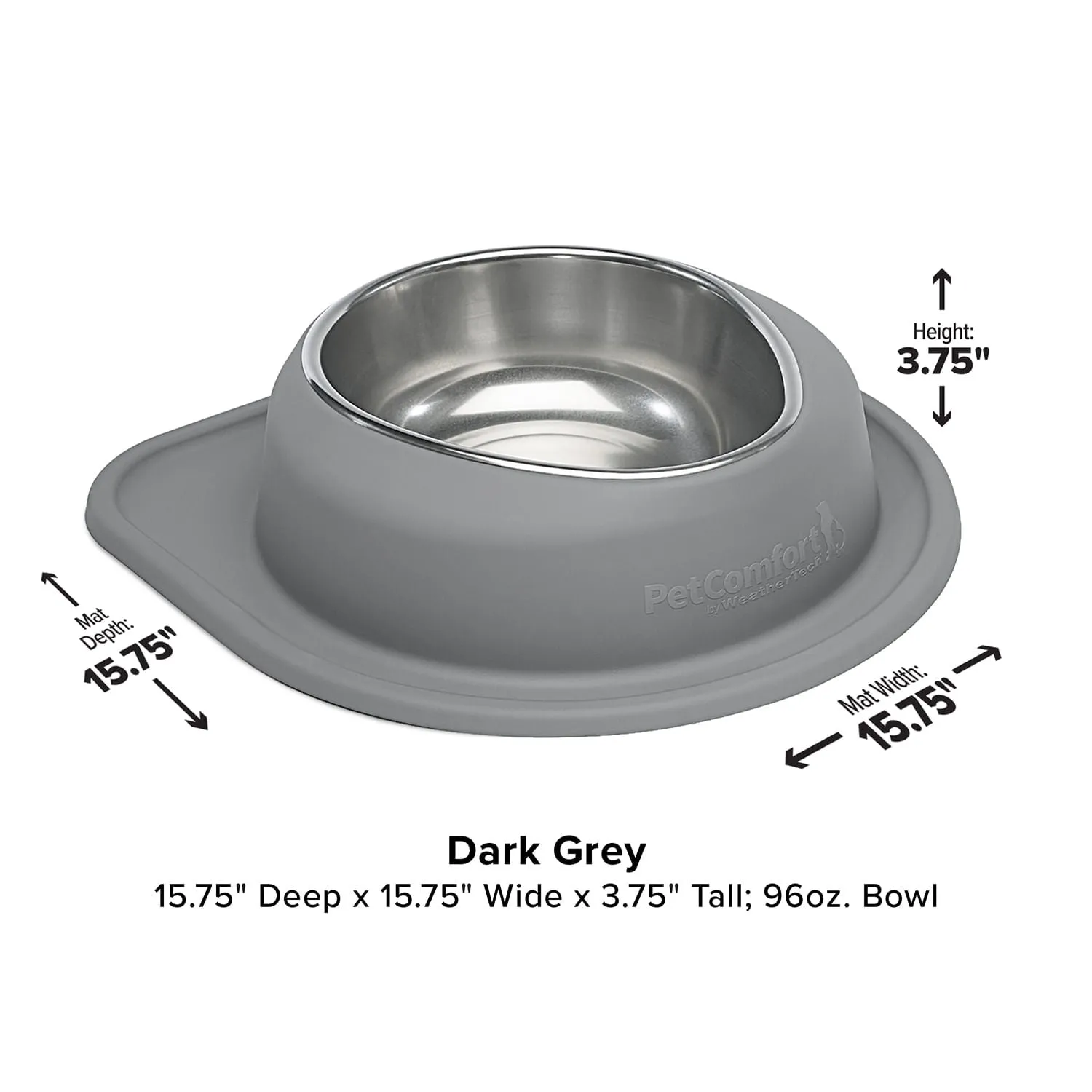 WeatherTech Single Low Pet Feeding System, Stainless Steel