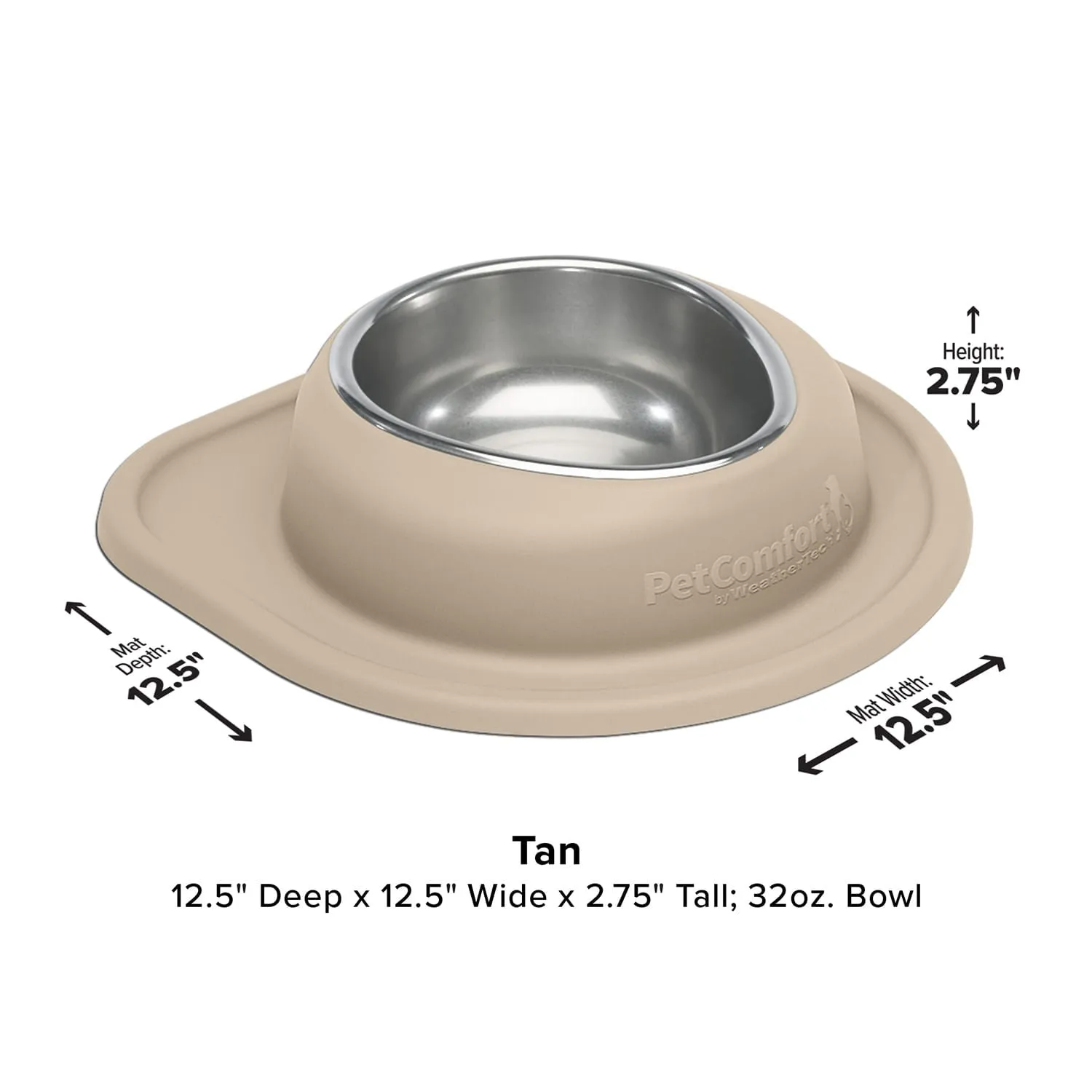 WeatherTech Single Low Pet Feeding System, Stainless Steel