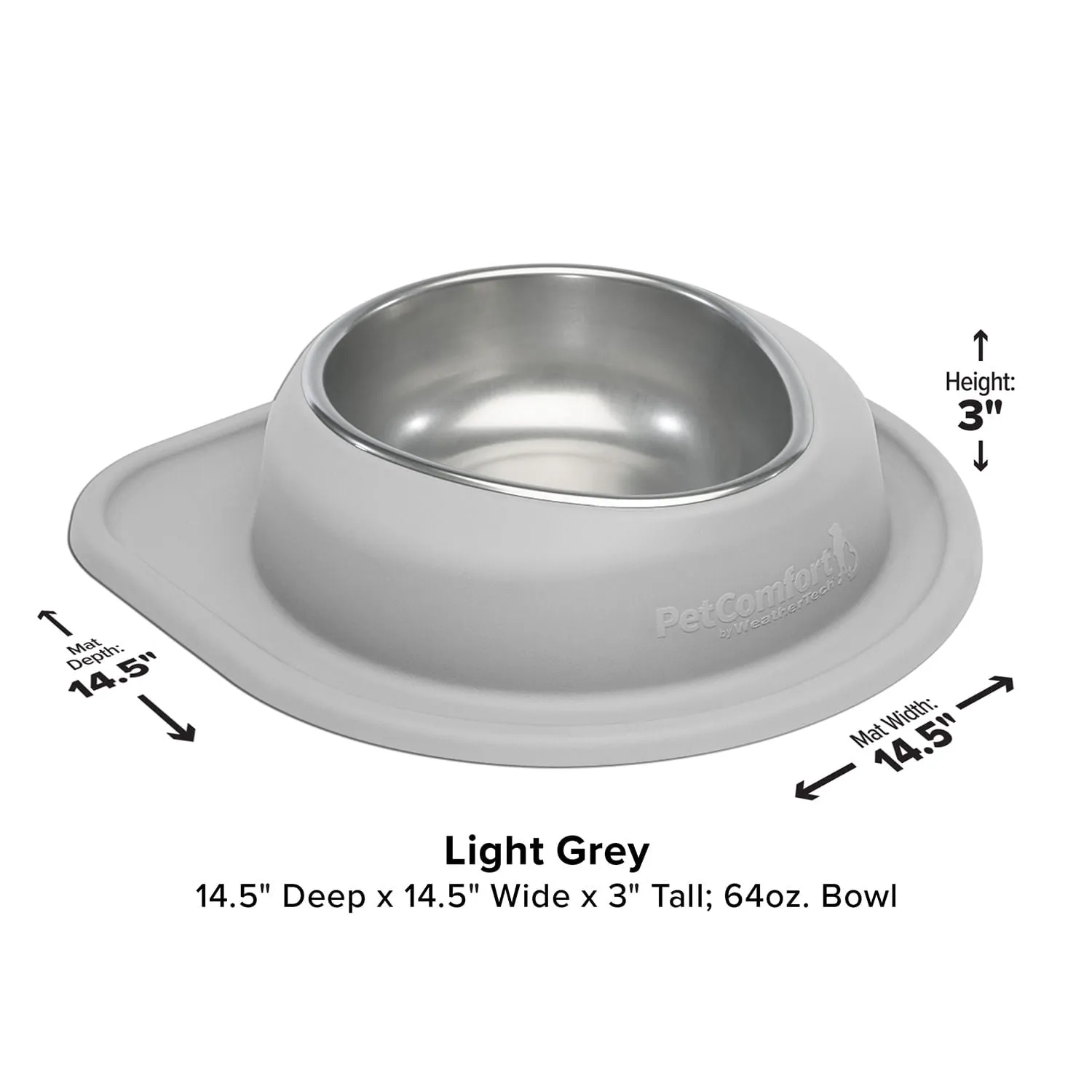WeatherTech Single Low Pet Feeding System, Stainless Steel