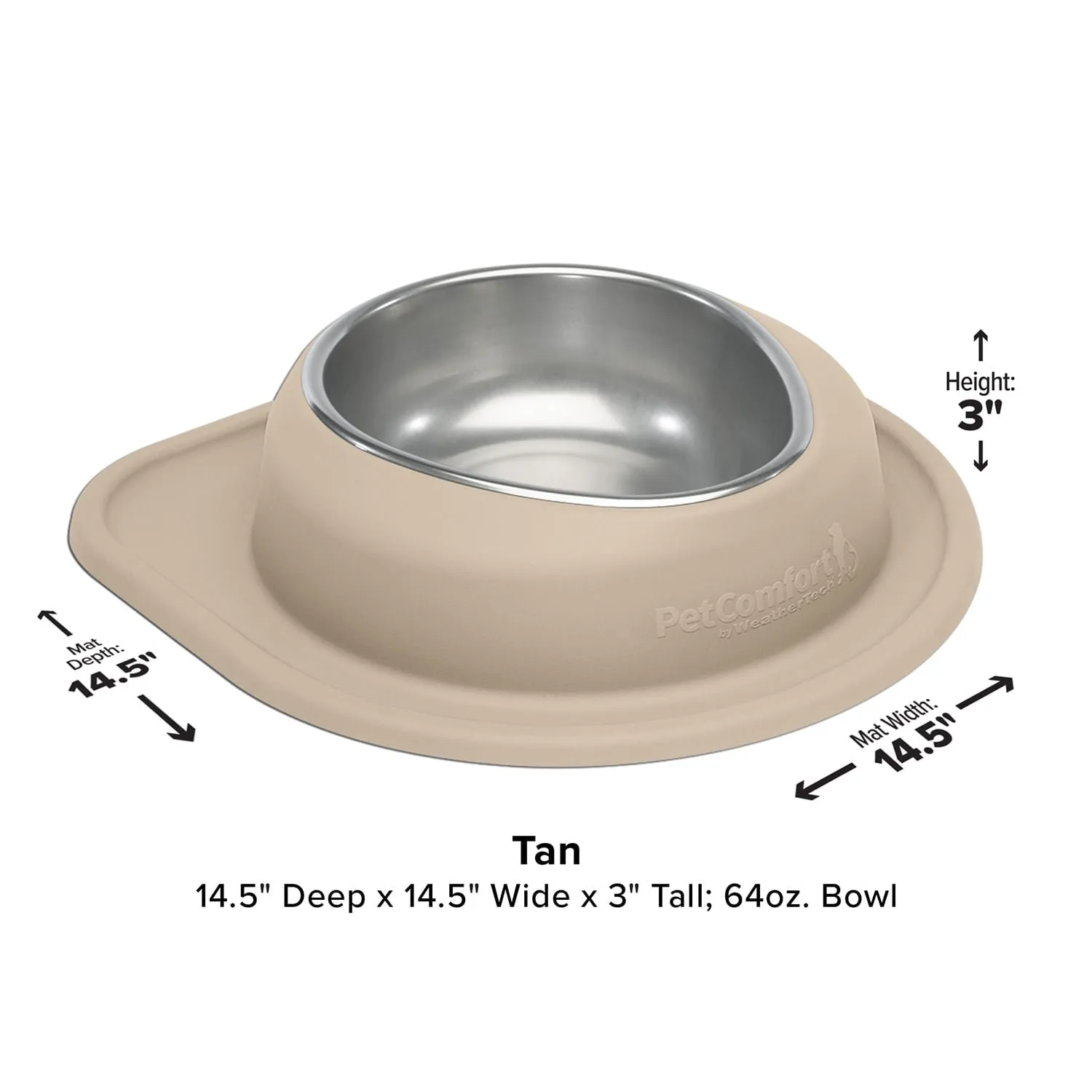 WeatherTech Single Low Pet Feeding System, Stainless Steel