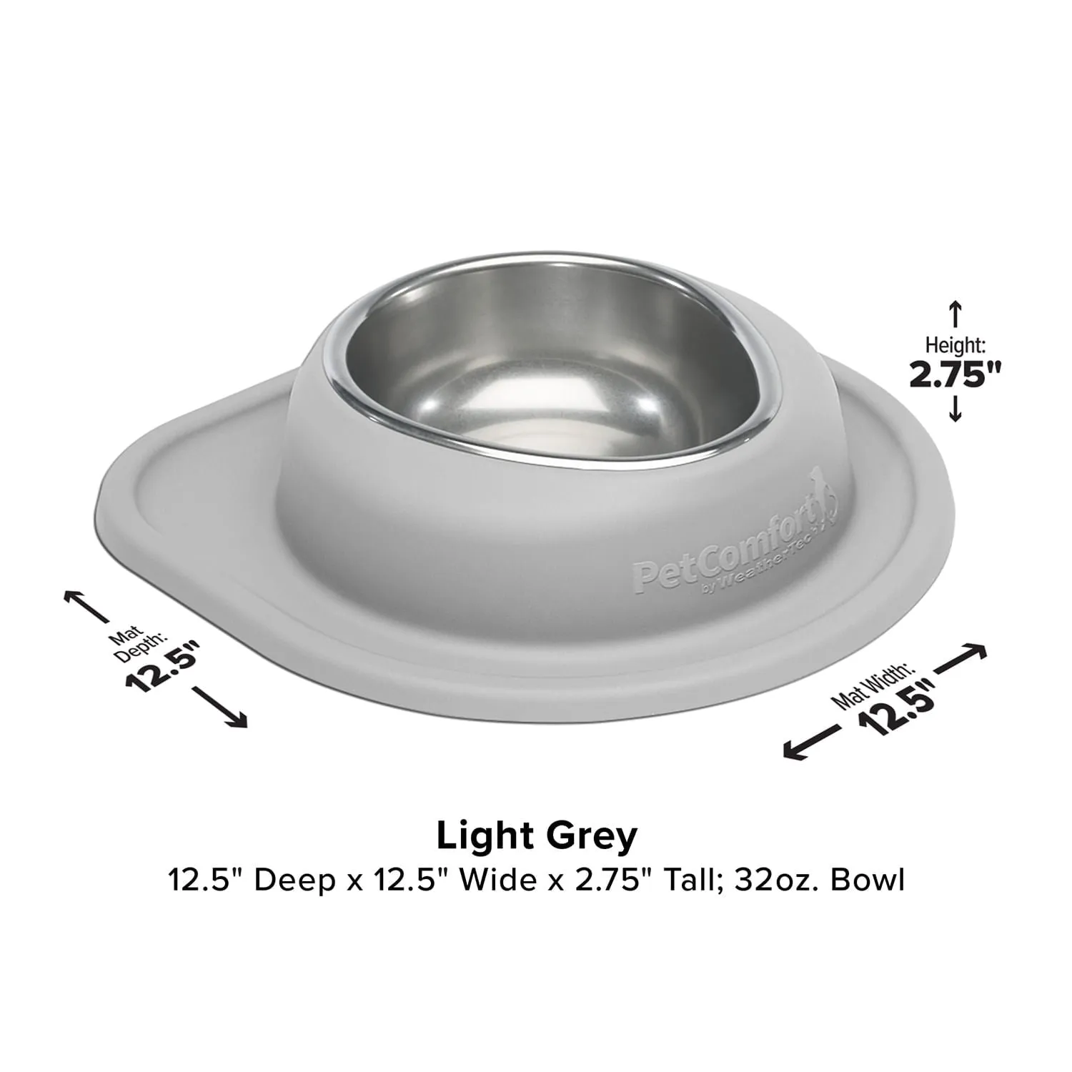 WeatherTech Single Low Pet Feeding System, Stainless Steel