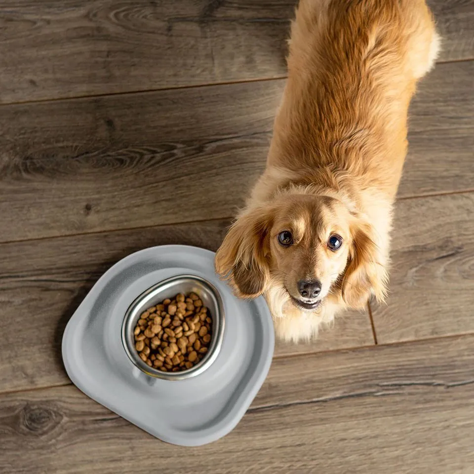 WeatherTech Single Low Pet Feeding System, Stainless Steel