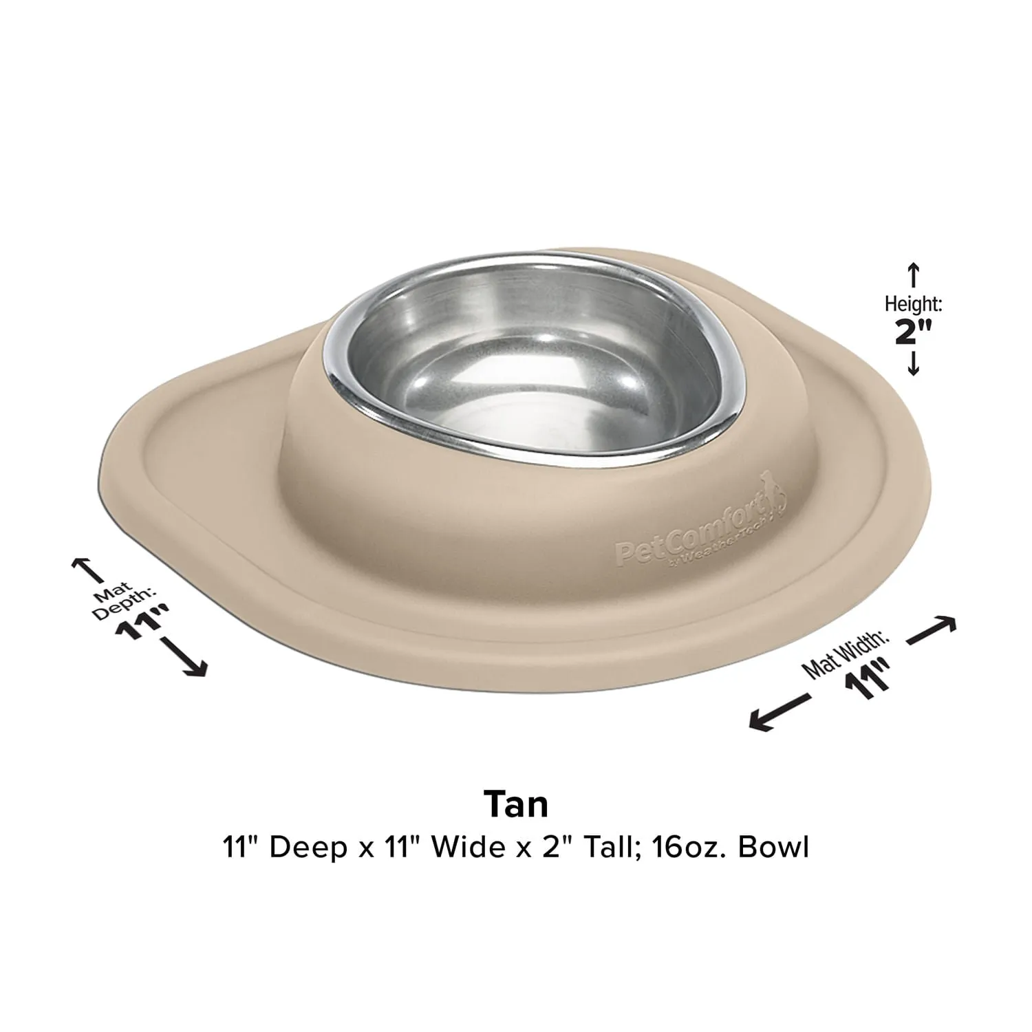 WeatherTech Single Low Pet Feeding System, Stainless Steel