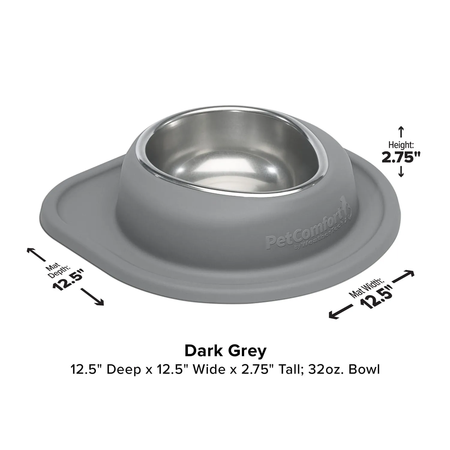 WeatherTech Single Low Pet Feeding System, Stainless Steel