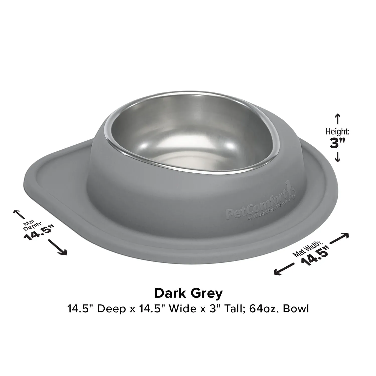 WeatherTech Single Low Pet Feeding System, Stainless Steel