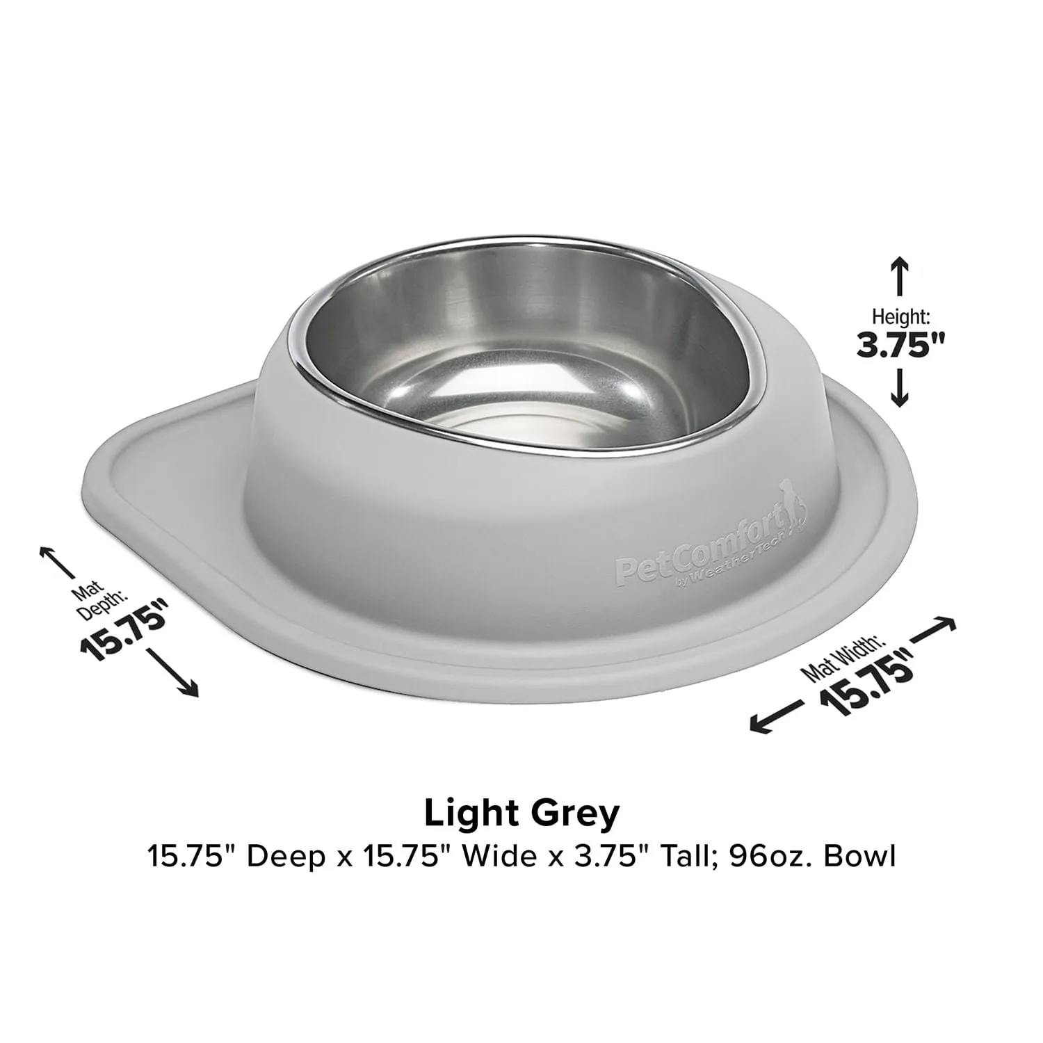 WeatherTech Single Low Pet Feeding System, Stainless Steel